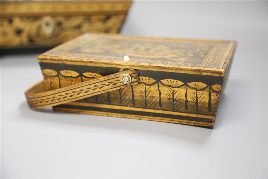 A Regency Penwork box and one other, 22cm